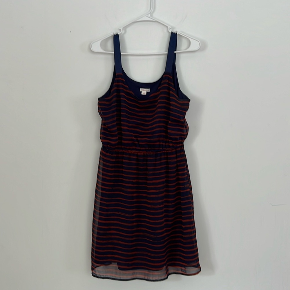 Size L Xhilaration Sleeveless Fit & Flare Summer Dress Women's, Blue & Orange